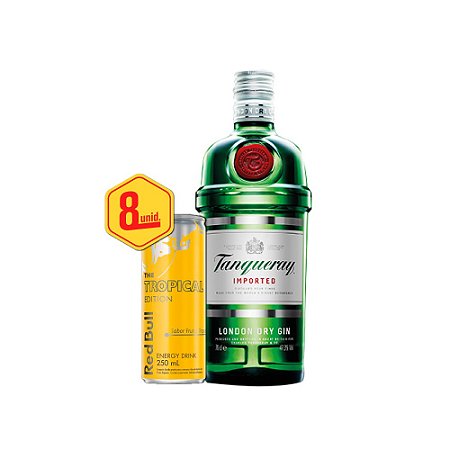 Combo 1und Gin Tanqueray 750ml + 8und Red Bull Tropical 250ML