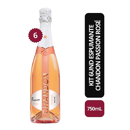 Kit 6 UND Espumante Chandon Passion Rose - 750ml