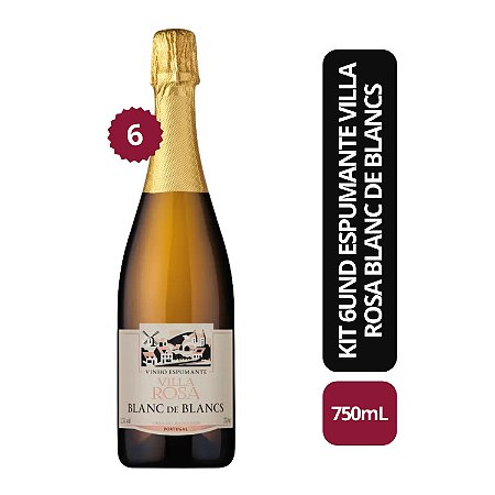 Kit 6UND Espumante Villa Rosa Blanc de Blancs Extra Brut - 750mL
