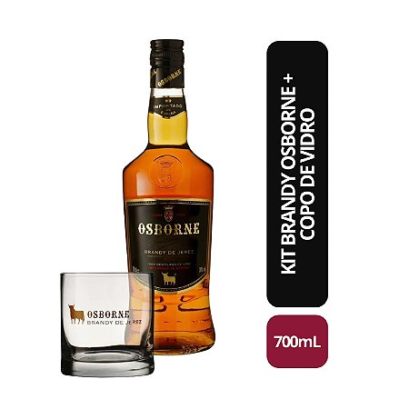 KIT BRANDY OSBORNE 700ML + COPO DE VIDRO