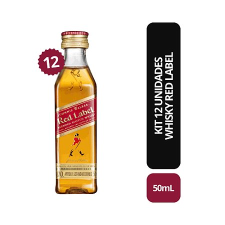 KIT 12 UNIDADES WHISKY RED LABEL - 50ML