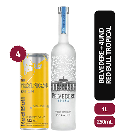 Combo Belvedere + 4 Red Bull Tropicall