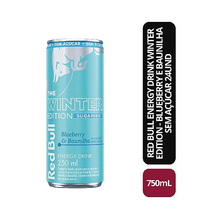 Energético Sem Açúcar Red Bull Blueberry e Baunilha - 250 ml (24 latas)