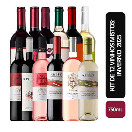 Kit de 12 Vinhos Mistos Inverno 2025 - 750ML