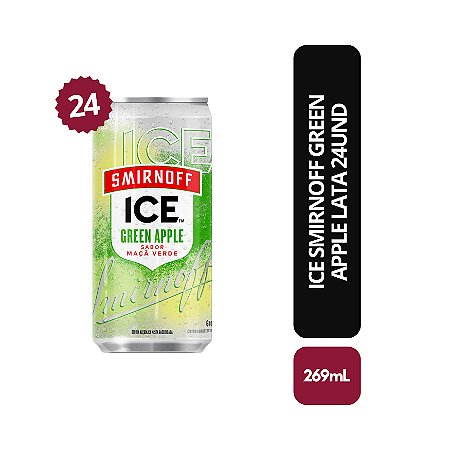 Ice Smirnoff Green Apple Lata 269ml - Caixa com 24 Unidades