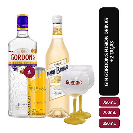 Gin Gordon’s Fusion Drinks + 2 TAÇAS