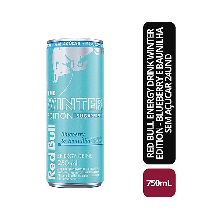 Energético Sem Açúcar Red Bull Blueberry e Baunilha - 250 ml (24 latas)