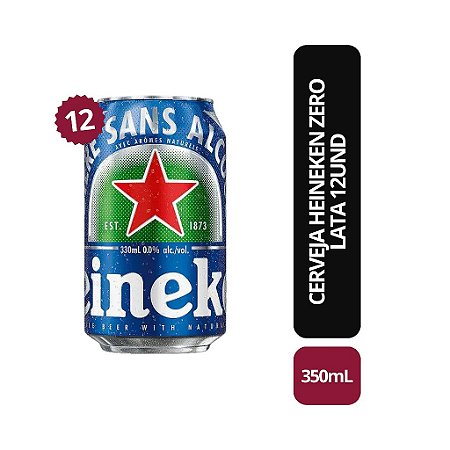 Cerveja Heineken Zero Lata 350ml - 12 UNID