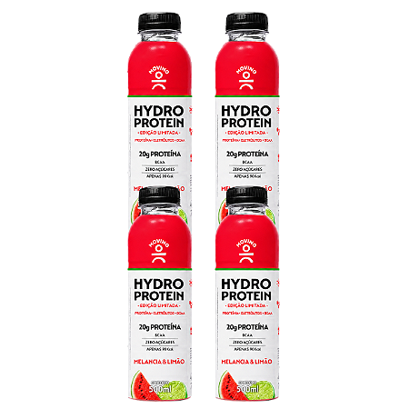 Moving Hydro Protein Creatina Melancia e Limão - Caixa com 4 Garrafas de 500ml