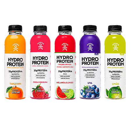 Kit Hydro Protein BCAA Sabores Variados - 5 garradas de 500ml