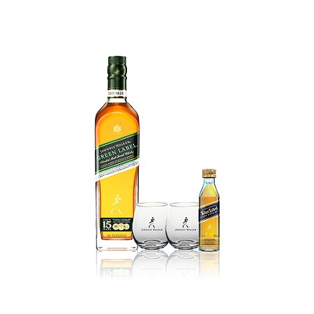 Green Label GANHE 2 Copos JW + miniatura Blue Label 50ml