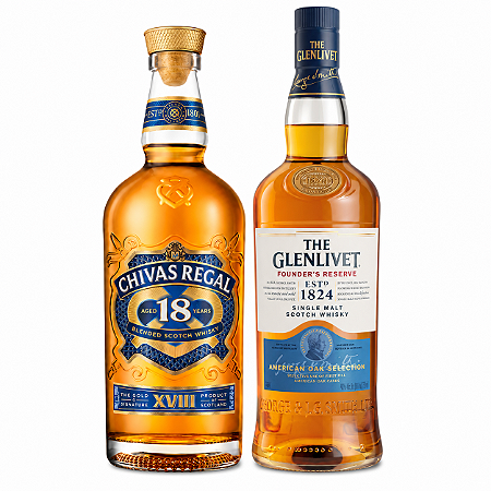 Kit Whisky Chivas Regal 18 Anos + The Glenlivet Founder's Reserve 750ml