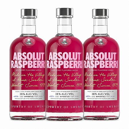Leve 3 Pague 2 Vodka Absolut Raspberry - 750ml