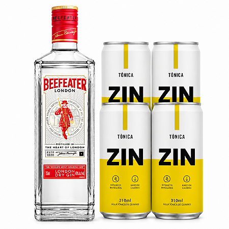 Kit Gin Beefeater + 4 Tônicas Zin