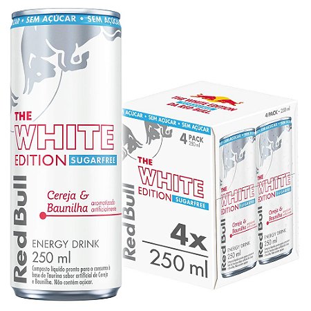 Red Bull Energy Drink White Edition Cereja e Baunilha - 250ml (Pack 4un)