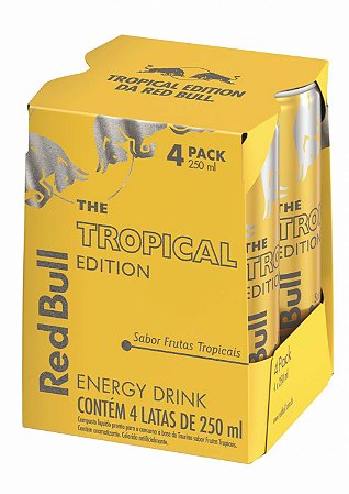 Energético Red Bull Energy Drink Tropical Edition - 250 ml (4 latas)