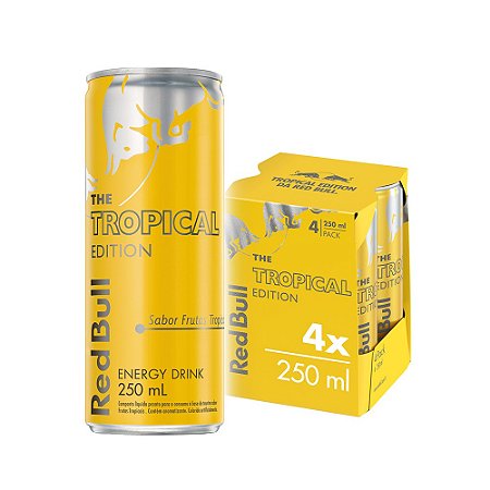 Energético Red Bull Energy Drink, Tropical Edition - 250 ml (4 latas)