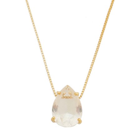 Colar Gota Cristal Banhado em Ouro 18K