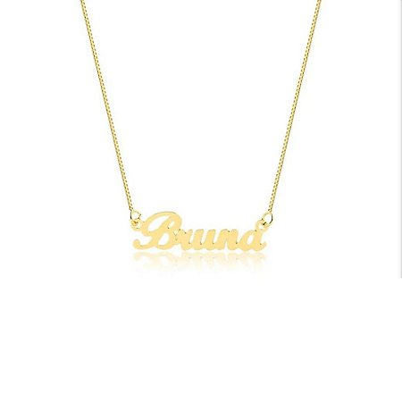 Colar com Nome Personalizado Com Banho em Ouro 18 K ou Ródio Branco