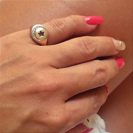 Anel de Dedinho Lunna Banho em Ouro 18K