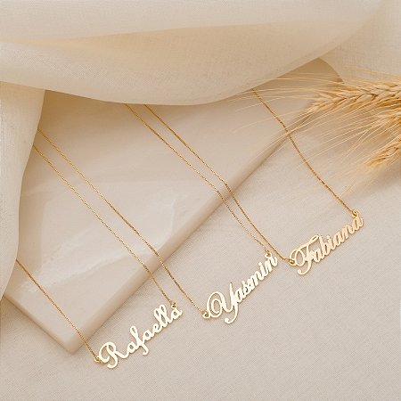 Colar com Nome Personalizado Banho em Ouro 18K