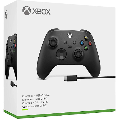 CONTROLE XBOX SERIES PRETO + CABO USB TYPE-C