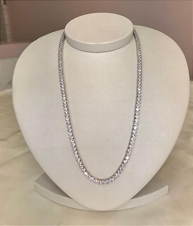 Choker Riviera 3 Pontas Ródio Branco