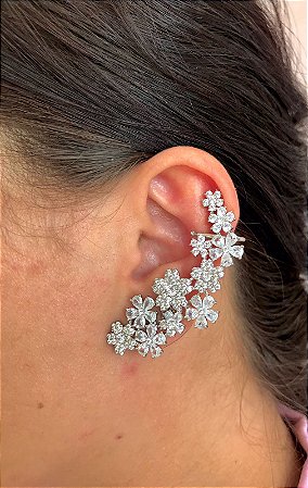 Ear cuff Flores Dourado