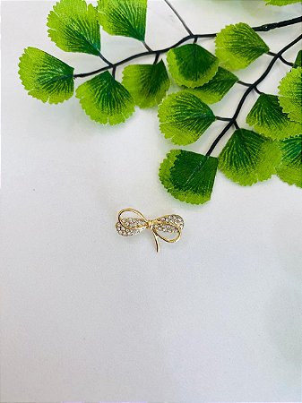 Broche Lacinho Dourado