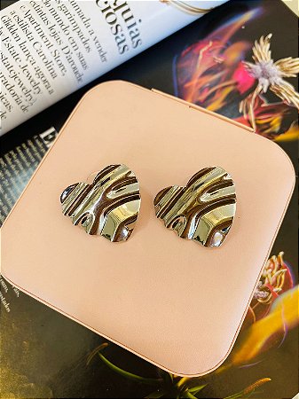 Brinco Coração Orgânico Prata