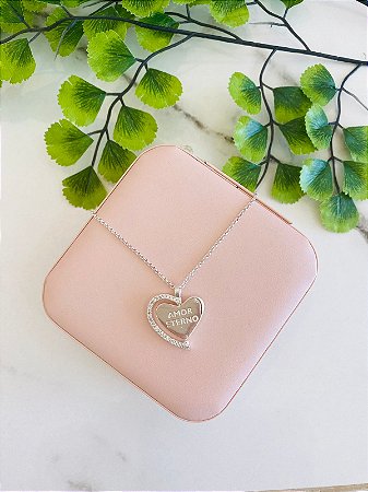 Colar Amor Eterno Ródio Branco