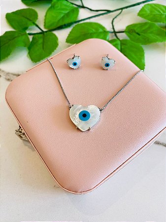 Conjunto Coraçao Olho Grego