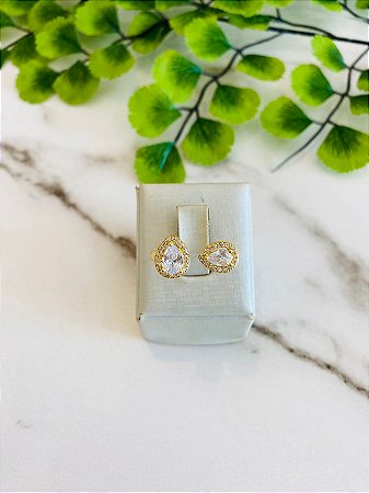 Anel Cristal Dourado