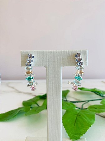 Ear Cuff Colorido Prata