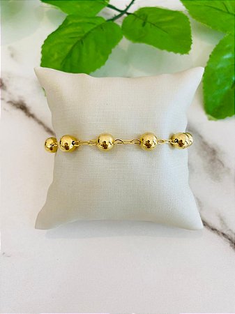 Pulseira Esferas Dourada M