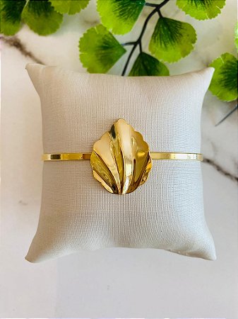Bracelete Dourado Folha