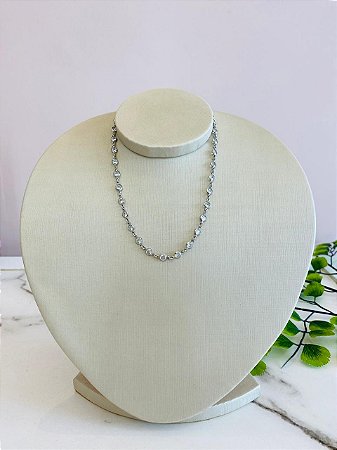 Choker Pontos De Luz Ródio Branco