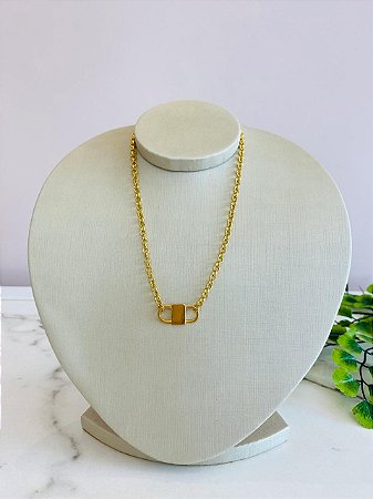 Choker Cartier Pingente Cadeado Dourado