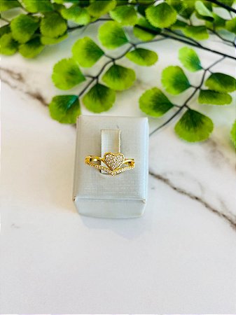 Anel de Coraçao Dourado