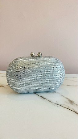Clutch Luxuosa Prata Pedraria