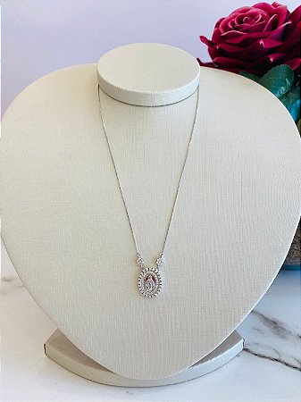 Colar Nossa Senhora Das Graças Prata 925