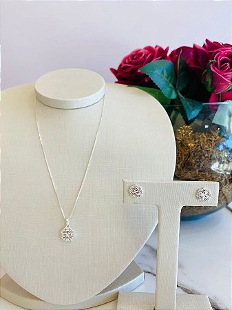 Conjunto Trevo Prata 925