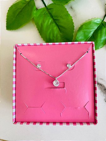 Conjunto Ponto De Luz Prata 925