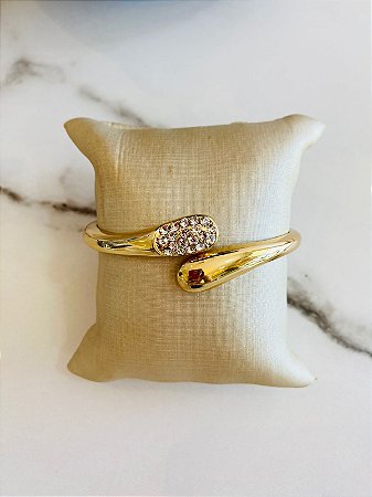 Bracelete Gota Cravejado Dourado