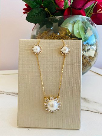 Conjunto Flor Perola