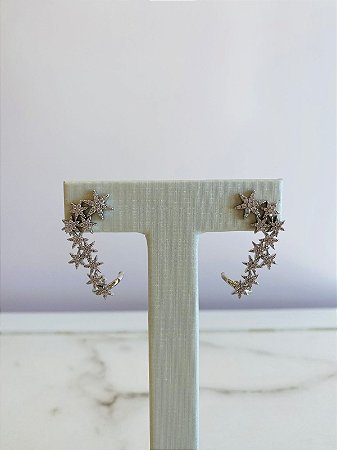 Ear Cuff Estrela Ródio Branco