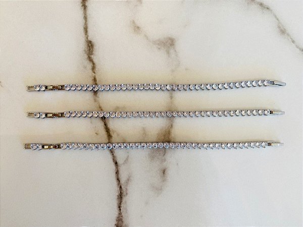 Pulseira Riviera Ponto De Luz Ródio Branco