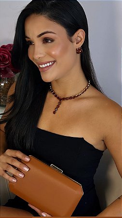 Conjunto Oval Marrom