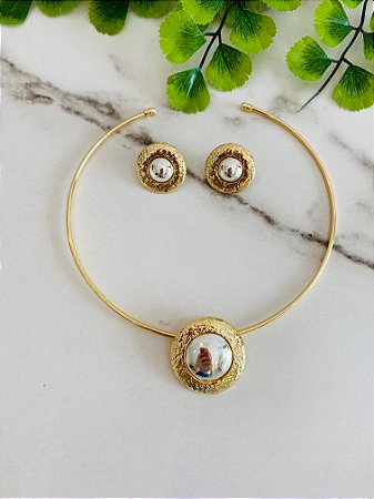 Conjunto Aro Escudo Organico Dois Banhos