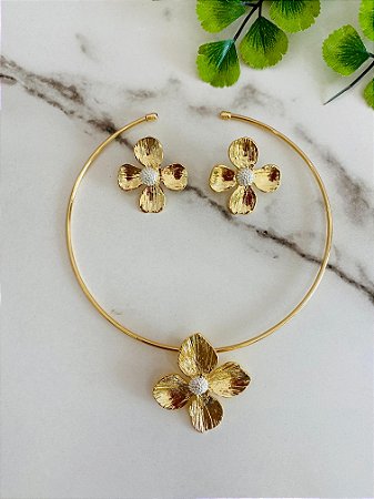 Conjunto Aro Flor dois Banhos